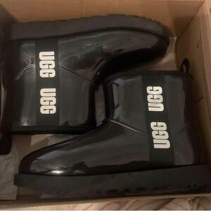 Clear Black UGG boots, Sz 9, fairly new